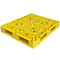Palettes en plastique jaunes de HDPE de palette légère de grille 120x100x15cm