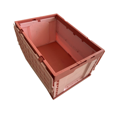Caisse se pliante de stockage de plastique de HDPE avec le couvercle attaché
