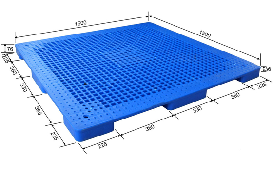 1500*1500 la palette en plastique de HDPE d'alimentation de l'euro 9 adaptent la taille aux besoins du client mince pour le plancher de chèvre
