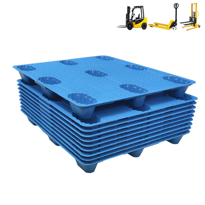 Côté simple de HDPE 9 pieds empilant les palettes en plastique de transport d'entrepôt